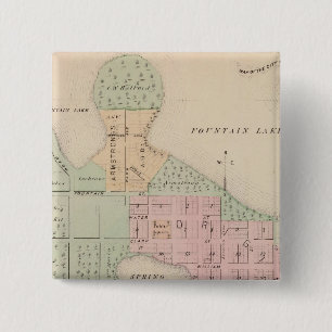 Badge Carré 5 Cm Carte de la ville d'Albert Lea, Minnesota