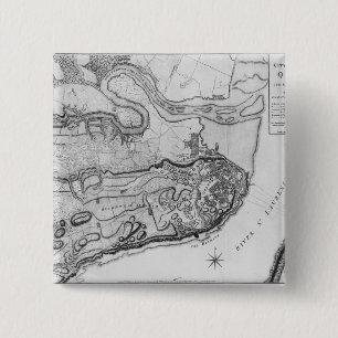 Badge Carré 5 Cm Carte de la ville et des environs du Québec