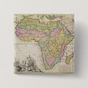 Badge Carré 5 Cm Carte de l'Afrique
