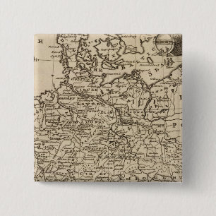 Badge Carré 5 Cm Carte de l'Allemagne