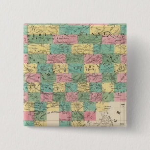 Badge Carré 5 Cm Carte de l'Asie