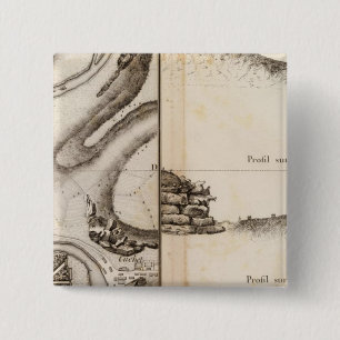 Badge Carré 5 Cm Carte de l'Atlas de la Charente