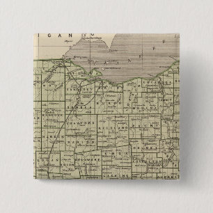 Badge Carré 5 Cm Carte de l'Atlas de l'Ohio