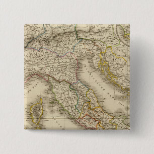 Badge Carré 5 Cm Carte de l'Atlas de Rome