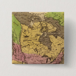 Badge Carré 5 Cm Carte de l'Atlas des couleurs de la main en Améri