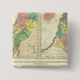 Badge Carré 5 Cm Carte de l'Atlas du Canada - Israël