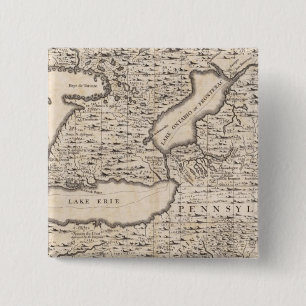 Badge Carré 5 Cm Carte de l'Empire britannique en Amérique Feuille