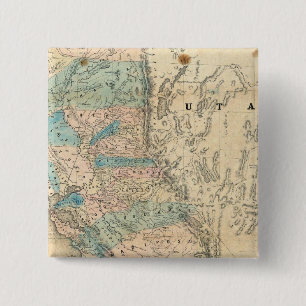 Badge Carré 5 Cm Carte de l'État de Californie
