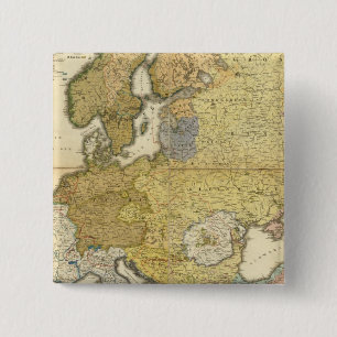 Badge Carré 5 Cm Carte de l'ethnographie européenne