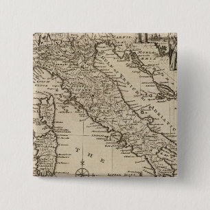 Badge Carré 5 Cm Carte de l'Italie