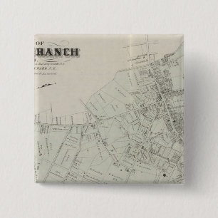 Badge Carré 5 Cm Carte de Long Branch, NJ