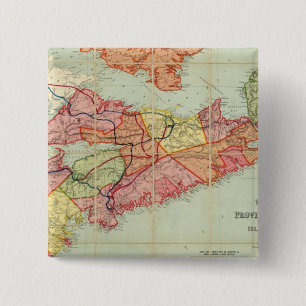 Badge Carré 5 Cm Carte de Mackinlay de la Nouvelle-Écosse 4