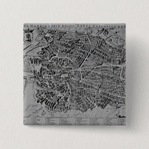 Badge Carré 5 Cm Carte de Madrid