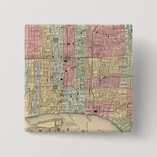 Badge Carré 5 Cm Carte de Philadelphie par Mitchell