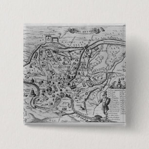 Badge Carré 5 Cm Carte de Rome antique