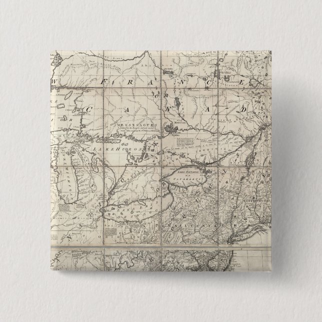 Badge Carré 5 Cm Carte des dominions britannique et français (Devant)