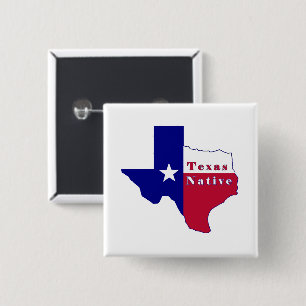 Badge Carré 5 Cm Carte des drapeaux autochtones du Texas