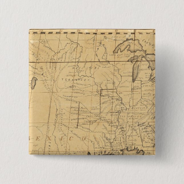 Badge Carré 5 Cm Carte des enfants des États-Unis (Devant)