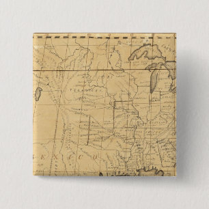 Badge Carré 5 Cm Carte des enfants des États-Unis