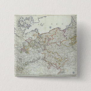 Badge Carré 5 Cm Carte des états prussiens en 1799