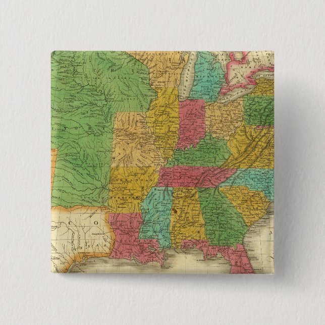 Badge Carré 5 Cm Carte des États-Unis (Devant)