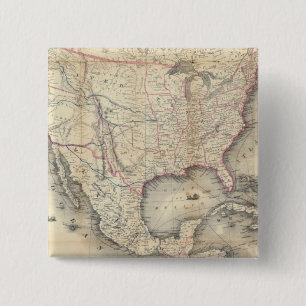 Badge Carré 5 Cm Carte Des États-Unis