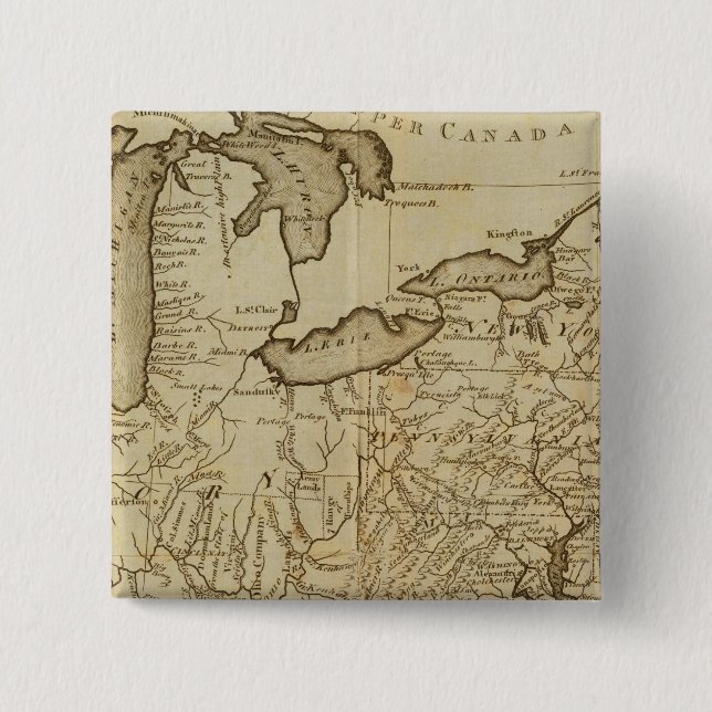 Badge Carré 5 Cm Carte des États-Unis 3 (Devant)