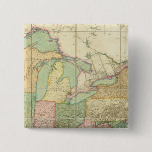 Badge Carré 5 Cm Carte des États-Unis 6