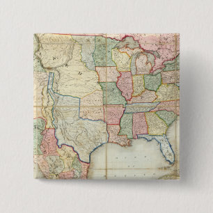 Badge Carré 5 Cm Carte des États-Unis d'Amérique