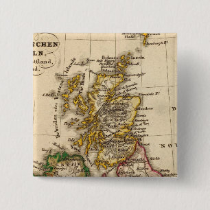 Badge Carré 5 Cm Carte des îles britanniques