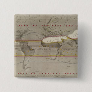 Badge Carré 5 Cm Carte des pluies hydrographiques