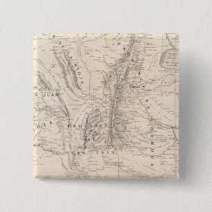 Badge Carré 5 Cm Carte des provinces de Cordova et San Luis