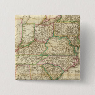 Badge Carré 5 Cm Carte Des Routes, Des Canaux Et Des Bateaux À Vape