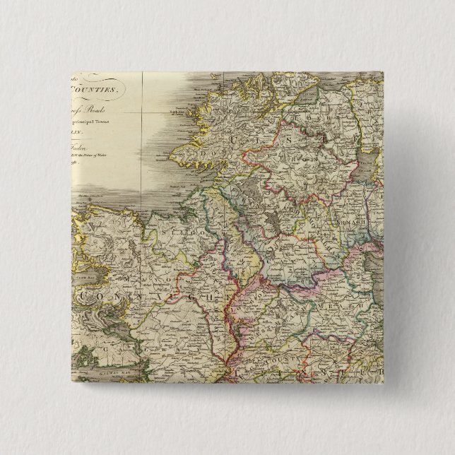 Badge Carré 5 Cm Carte d'Irlande (Devant)