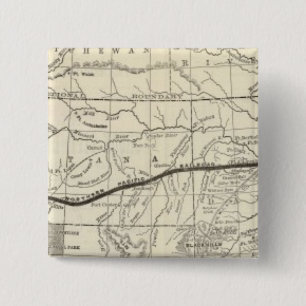 Badge Carré 5 Cm Carte du chemin de fer du Pacifique Nord