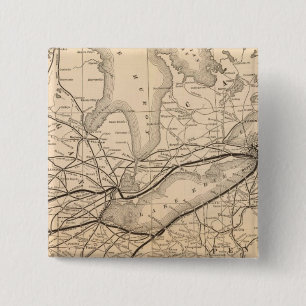 Badge Carré 5 Cm Carte du chemin de fer New York Central et Hudson