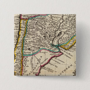 Badge Carré 5 Cm Carte du Chili, Patagonie, La Plata