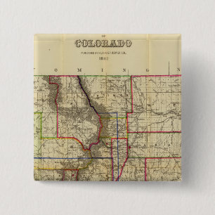Badge Carré 5 Cm Carte du Colorado 2 par Thayer