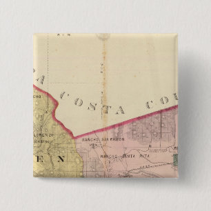 Badge Carré 5 Cm Carte du comté d'Alameda