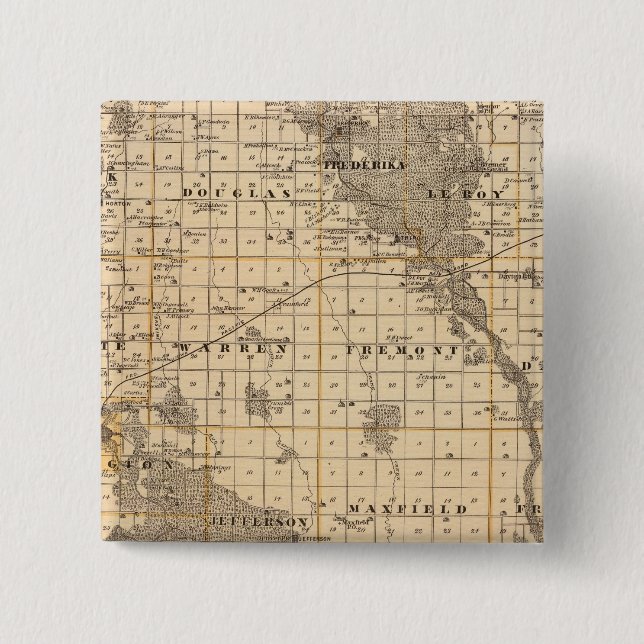 Badge Carré 5 Cm Carte du comté de Bremer (Devant)
