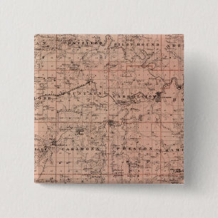 Badge Carré 5 Cm Carte du comté de Fillmore, Minnesota