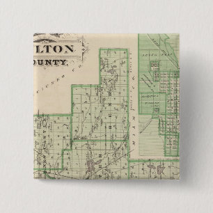 Badge Carré 5 Cm Carte du comté de Fulton avec Rochester, Fulton C