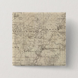 Badge Carré 5 Cm Carte du comté de Harrison, État de l'Iowa