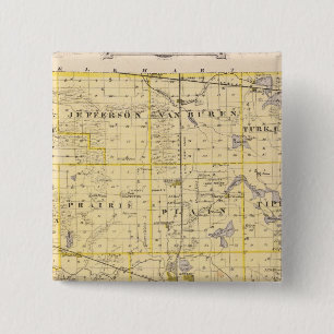 Badge Carré 5 Cm Carte du comté de Kosciusko