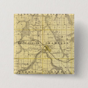 Badge Carré 5 Cm Carte du comté de Lucas, État de l'Iowa