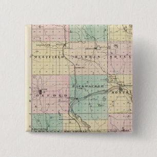 Badge Carré 5 Cm Carte du comté de Marquette et de Westfield