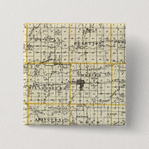 Badge Carré 5 Cm Carte du comté de Mercer, de Rock Island et de Pl