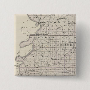Badge Carré 5 Cm Carte du comté de Posey