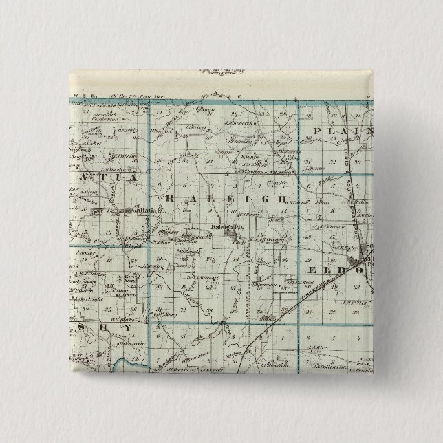 Badge Carré 5 Cm Carte du comté de Saline (Devant)