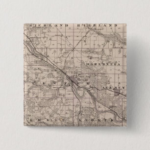 Badge Carré 5 Cm Carte du comté de Wapello, État de l'Iowa